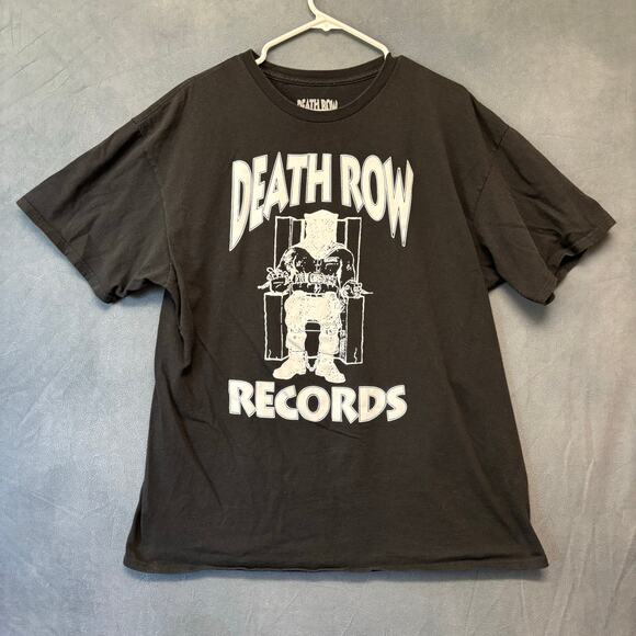 Death Row Records Shirt Execution Chair West Coast Tupac Suge Knight XL Graphic - Picture 1 of 4